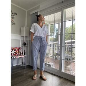 BLANK NYC Cotton summer trousers Drawstring Elastic Waist buttons at the front M